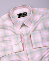 Lurean Pink With Multicolor Shades Premium Giza Shirt