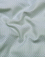 Verbal Green With White Dobby Stripe Cotton Shirt