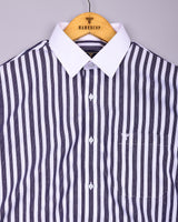 Trion Blue With White Stripe Dobby Designer Shirt