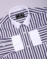 Trion Blue With White Stripe Dobby Designer Shirt