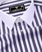 Trion Blue With White Stripe Dobby Designer Shirt