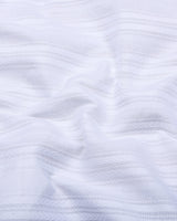 Bright White Self Stripe Dobby Cotton Shirt Style Kurta