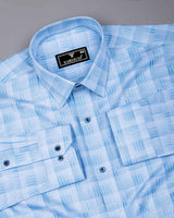 Classic Blue Check Giza Cotton Shirt