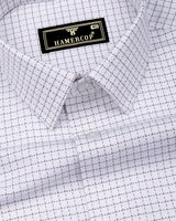 Milora White With Brown Check Premium Giza Shirt