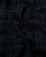 Sycra Green With Blue Dobby Check Cotton Shirt