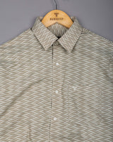 Albania Gray Printed Seersucker Dobby Cotton Shirt