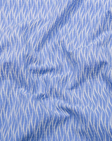 Albania SkyBlue Printed Seersucker Dobby Cotton Shirt