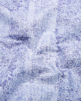 Falric Blue With White Printed Linen Cotton Shirt