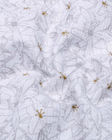 Salak White With Flower Printed Dobby Cotton Shirt