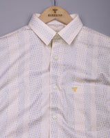 Jasper Cream With White Dobby Textured Cotton Shirt
