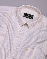 Jasper Cream With White Dobby Textured Cotton Shirt