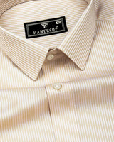 Gelato Cream With White Stripe Premium Giza Shirt