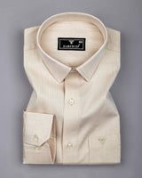 Gelato Cream With White Stripe Premium Giza Shirt