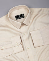 Gelato Cream With White Stripe Premium Giza Shirt
