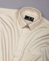 Gelato Cream With White Stripe Premium Giza Shirt
