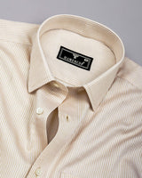 Gelato Cream With White Stripe Premium Giza Shirt