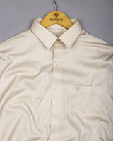 Gelato Cream With White Stripe Premium Giza Shirt