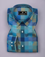 Axion Blue With Multicolor Check Premium Gizza Shirt