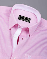 Rosin Pink Weft Stripe Premium Dobby Designer Shirt
