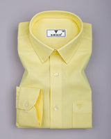 Superior Yellow Dobby Textured Formal Cotton Shirt