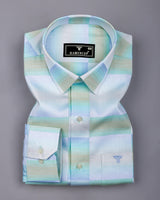 Elite Green With Multicolor Shades Premium Giza Shirt