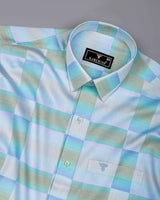 Elite Green With Multicolor Shades Premium Giza Shirt