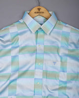 Elite Green With Multicolor Shades Premium Giza Shirt