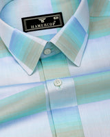 Elite Green With Multicolor Shades Premium Giza Shirt
