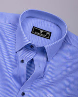 Harbor Blue With White Stripe Cotton Shirt