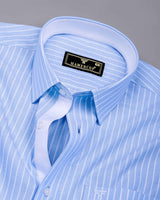Lapis Skyblue With White Stripe Oxford Cotton Shirt