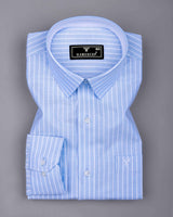Lapis Skyblue With White Stripe Oxford Cotton Shirt