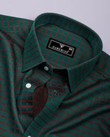 Herbal Green With Red Jacquard Premium Gizza Shirt