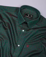 Herbal Green With Red Jacquard Premium Gizza Shirt