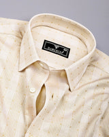 Biscoff Cream Jacquard Check Premium Gizza Shirt