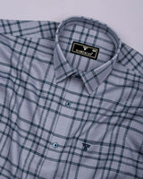 Denmark Gray With Blue Twill Check Premium Cotton Shirt