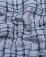 Denmark Gray With Blue Twill Check Premium Cotton Shirt