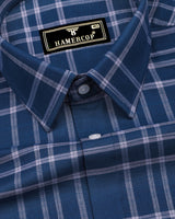 Denmark Blue With White Twill Check Premium Cotton Shirt