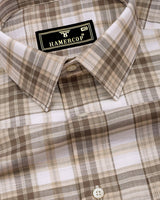 Sutton Cream With White Twill Check Cotton Shirt