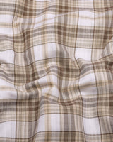 Sutton Cream With White Twill Check Cotton Shirt