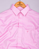 Dolphin Pink Self Stripe Premium Giza Shirt