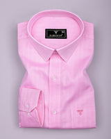 Dolphin Pink Self Stripe Premium Giza Shirt