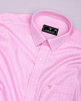 Dolphin Pink Self Stripe Premium Giza Shirt