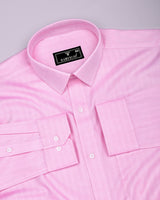 Dolphin Pink Self Stripe Premium Giza Shirt