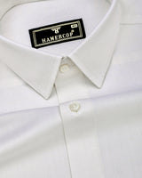 Dolphin Ivory Cream Self Stripe Premium Giza Shirt