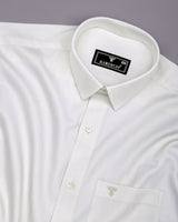 Dolphin Ivory Cream Self Stripe Premium Giza Shirt