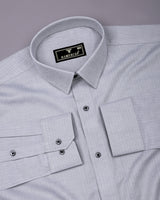 Pestry Gray With White Stripe Premium Giza Shirt