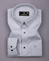Pestry Gray With White Stripe Premium Giza Shirt
