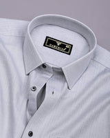 Pestry Gray With White Stripe Premium Giza Shirt