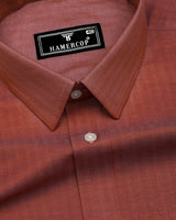 Pestry Rust Orange With White Stripe Premium Giza Shirt