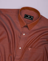 Pestry Rust Orange With White Stripe Premium Giza Shirt